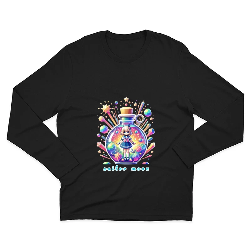 Magical Chibi Sailor in Rainbow Crystal Bottle Male Long Sleeve T-Shirt