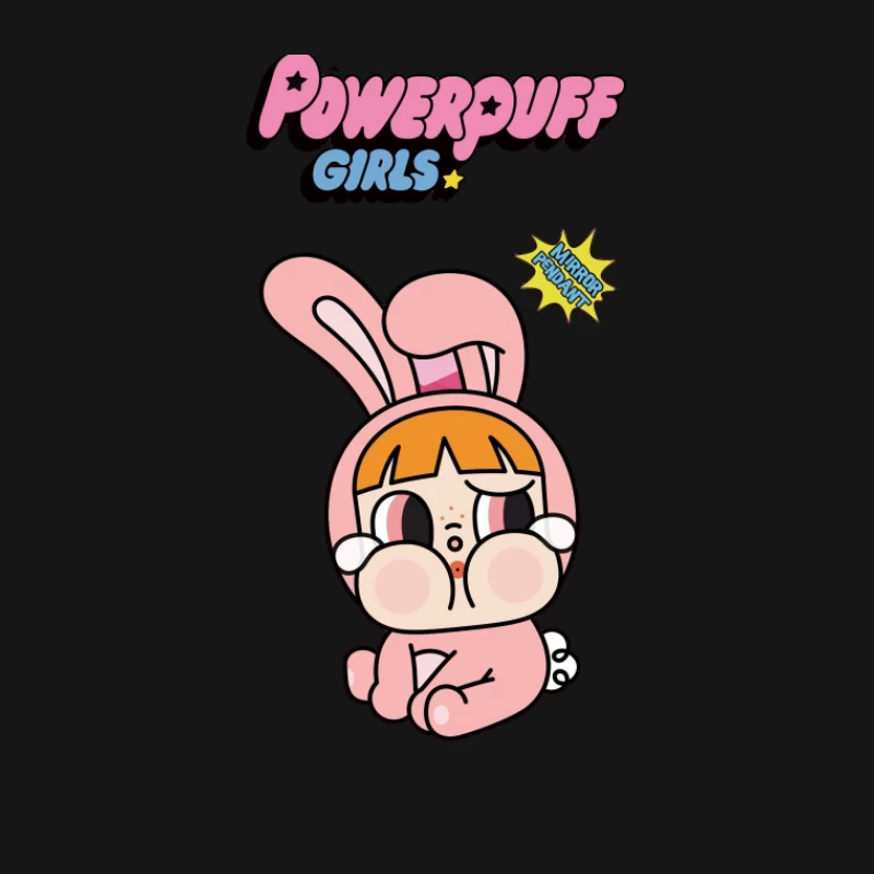 Süßes Häschen Powerpuff Mädchen Herren Langarm T-Shirt