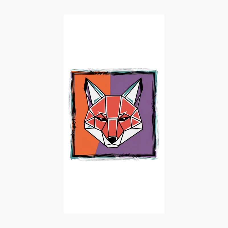 Geometric Fox Illustration: Modern Colorful Animal Art iPhone Case