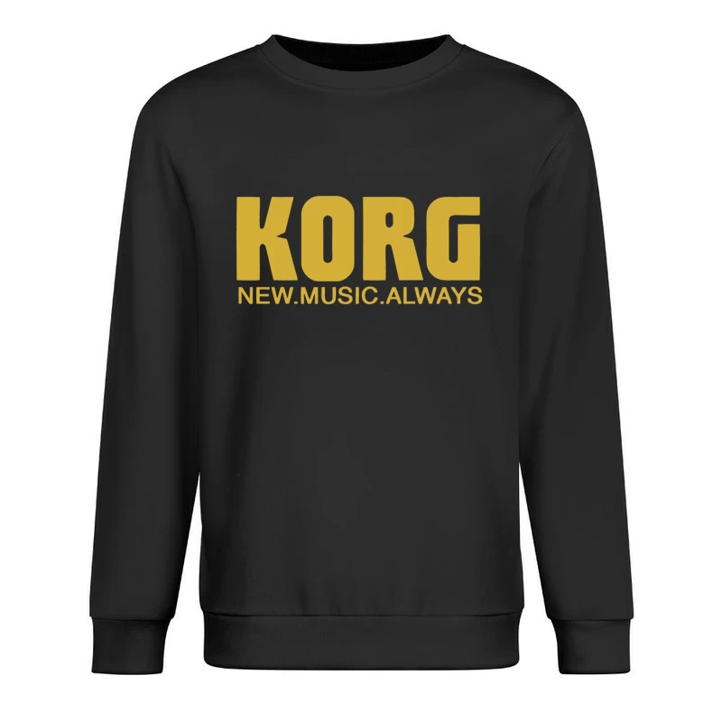 Korg Music Equipment Brand Logo in Yellow Male Pullover Sweatshirt