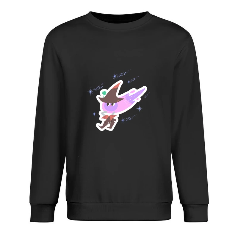 Niedlicher Zauberer mit lila Schweif Herren Pullover Sweatshirt
