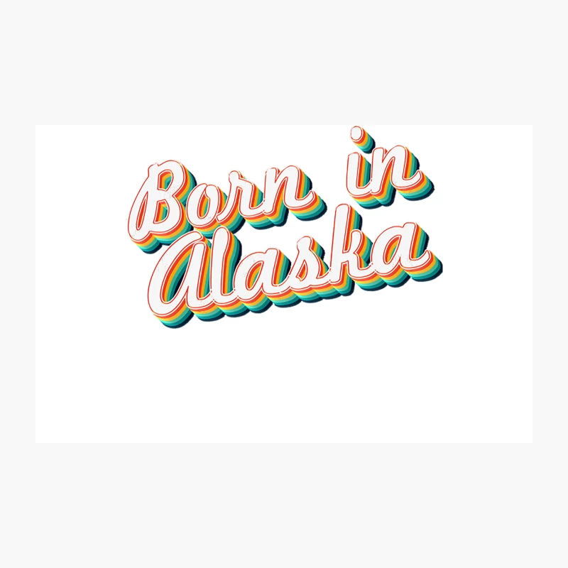 Born In Alaska - 80_s Retro Style Typographic Design Travel Mug