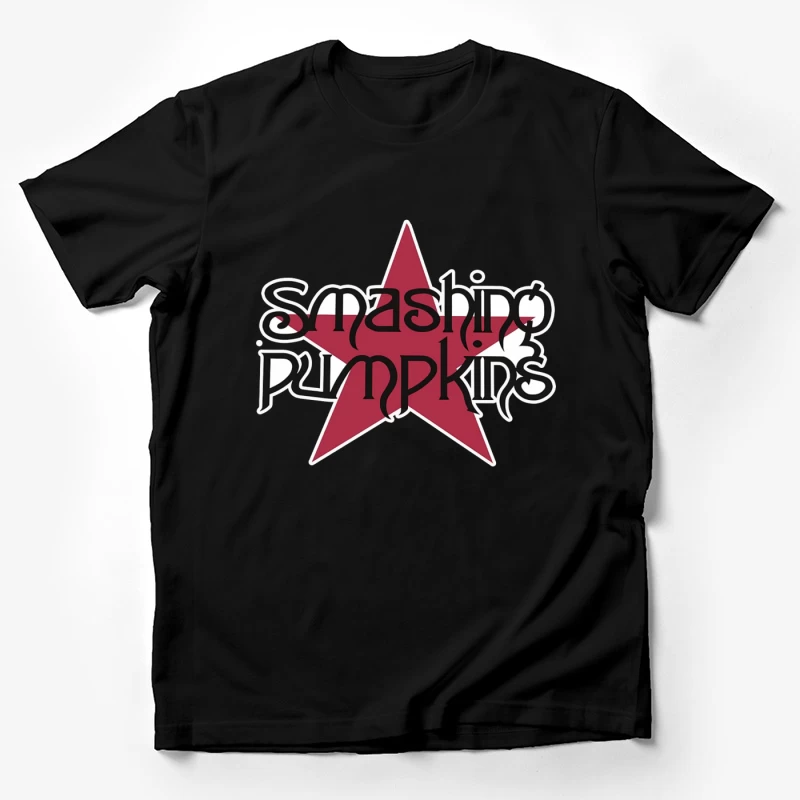 Smashing Pumpkins Alternative Rock Band Logo with Red Star Male T-Shirt