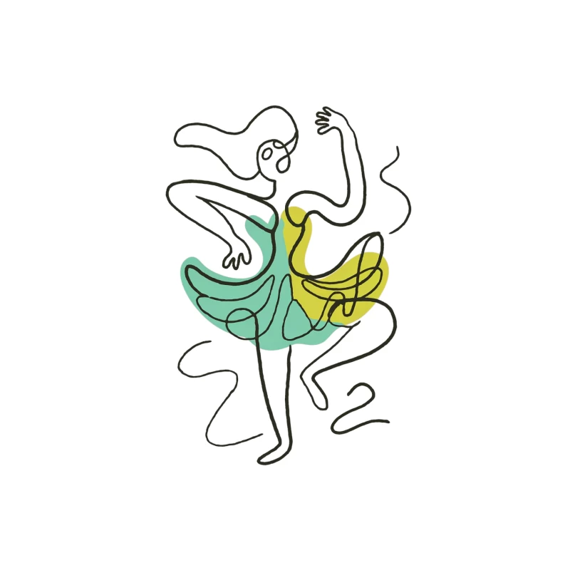 Minimalist Abstract Dancer in Motion Tapestry