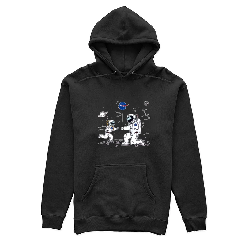 Astronauten mit NASA-Flagge auf dem Mond Damen Pullover Hoodie