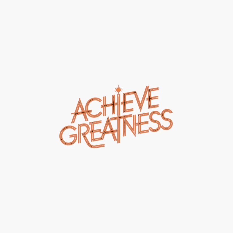 Motivational Orange Text: Achieve Greatness Cotton Tote Bag