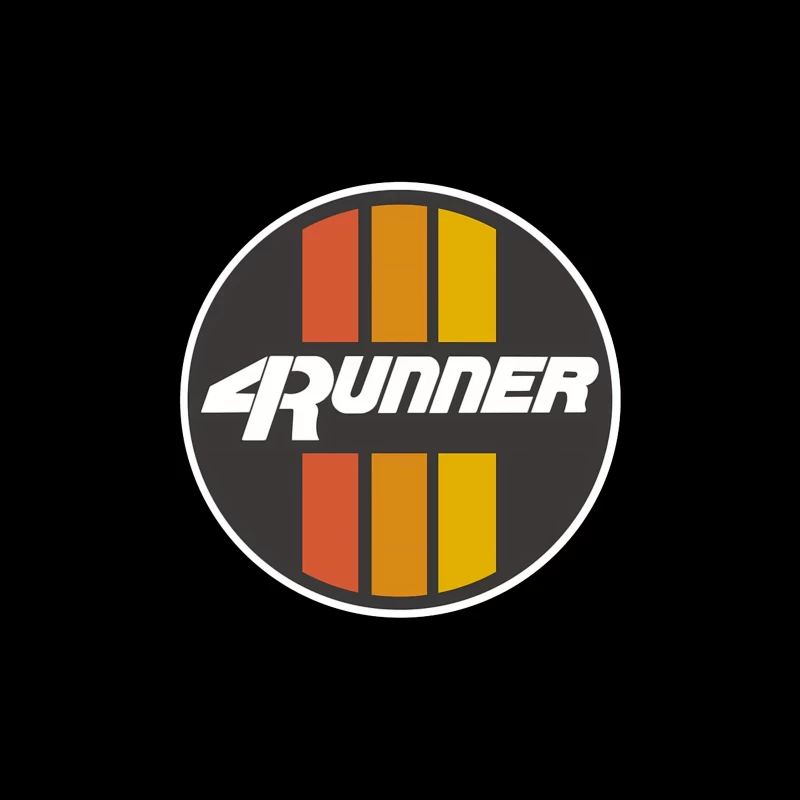 Retro-Style 4Runner Logo with Orange-Yellow Racing Stripes Throw Pillow