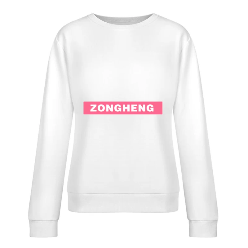 ZONGHENG-Logo auf rosa Hintergrund Damen Pullover Sweatshirt