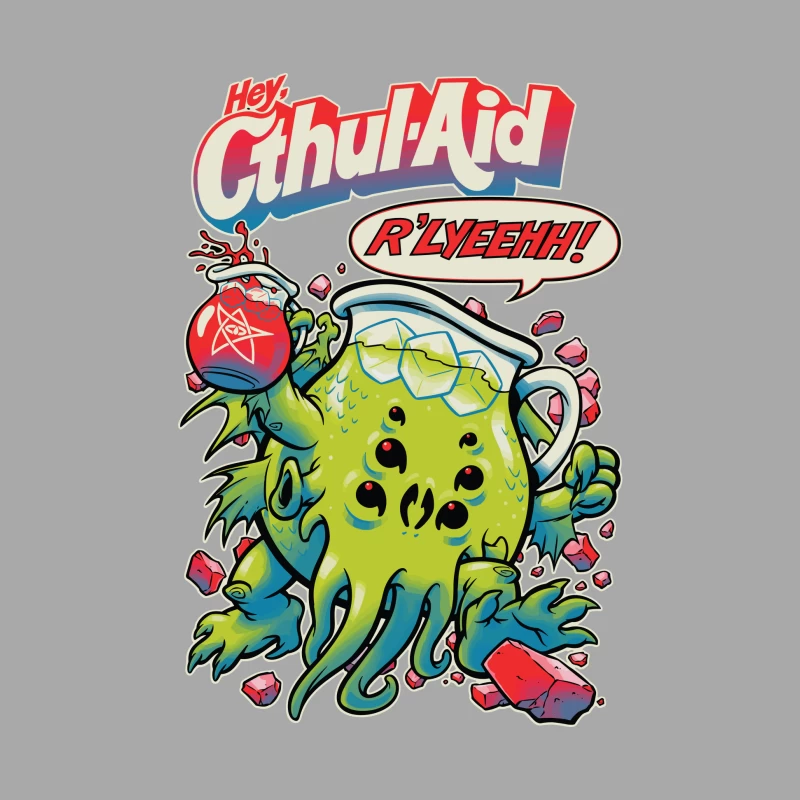 Hey Cthul-Aid: A Lovecraftian Drink Parody Male Pullover Hoodie