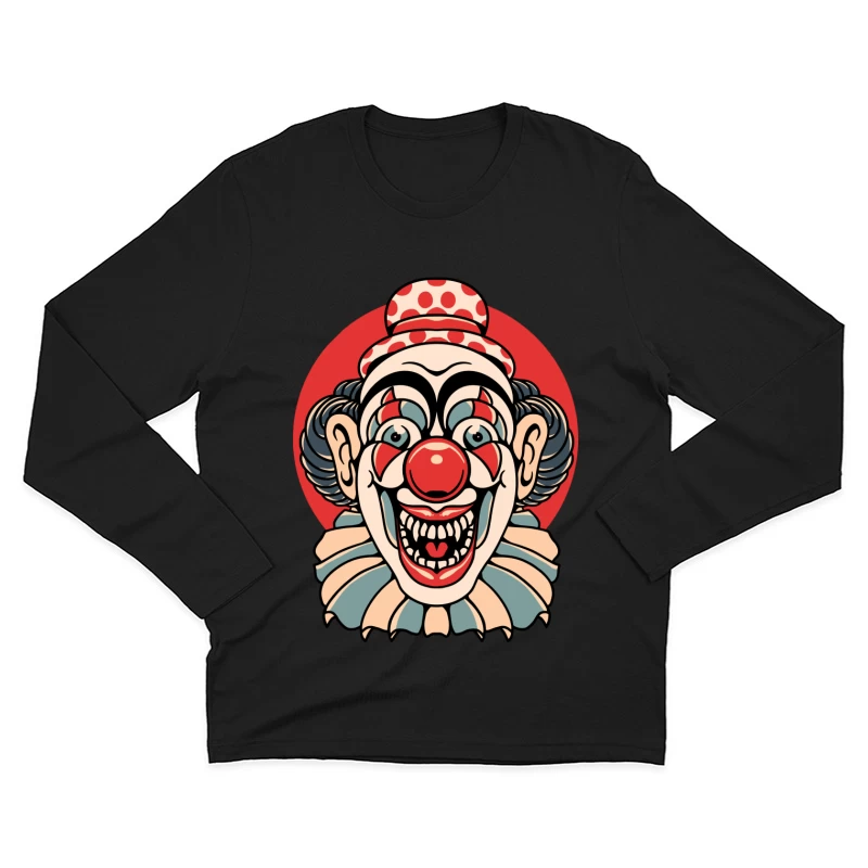 Vintage Clown Illustration Male Long Sleeve T-Shirt