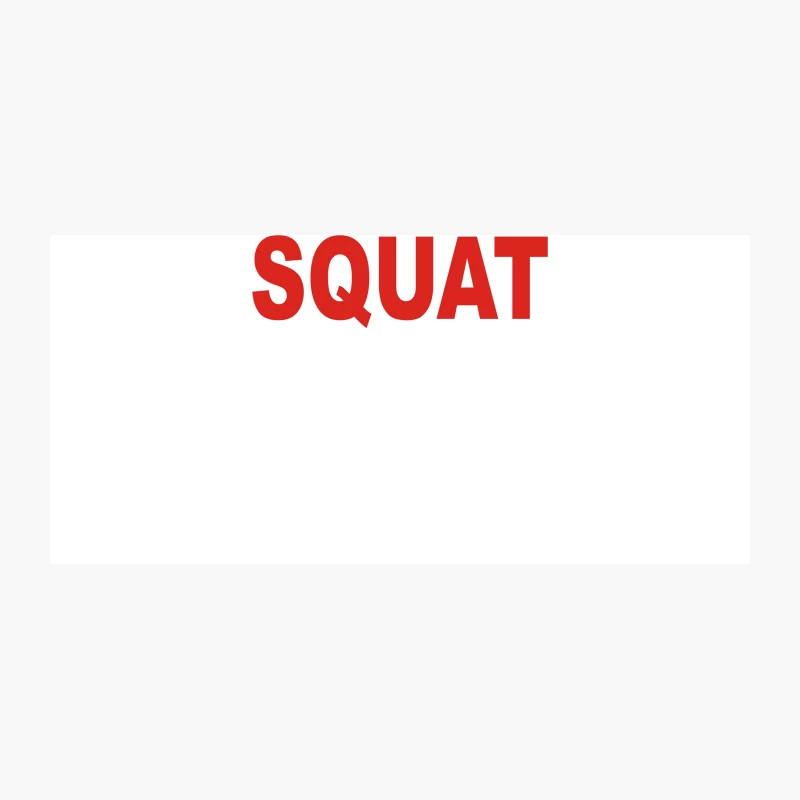 Bold Red Squat Typography: Minimalist Fitness Motivation Coffee Mug