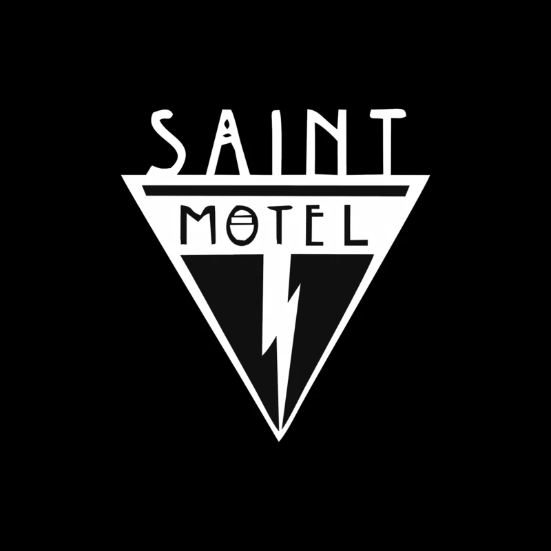 Saint Motel Vintage Triangle Logo with Lightning Bolt Design Throw Pillow