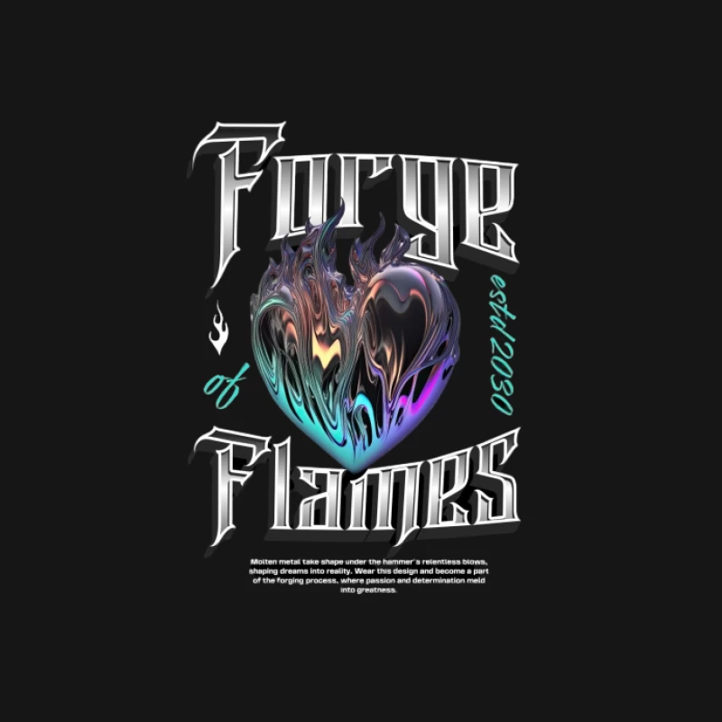 Design Cœur de Flammes Homme T-Shirt