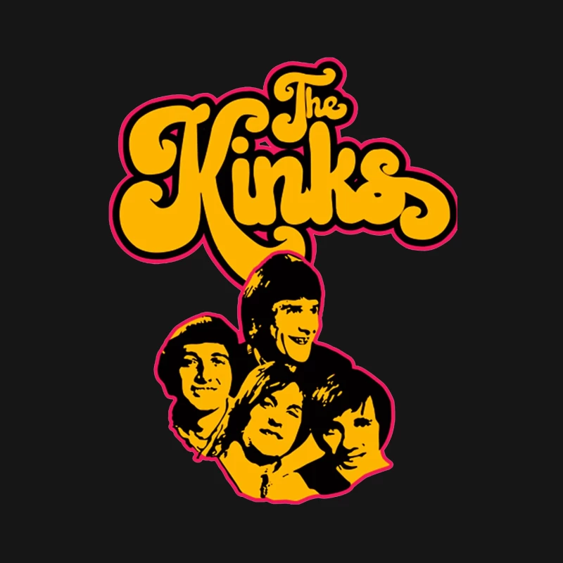 The Kinks Vintage Band Logo with Silhouettes Female Long Sleeve T-Shirt