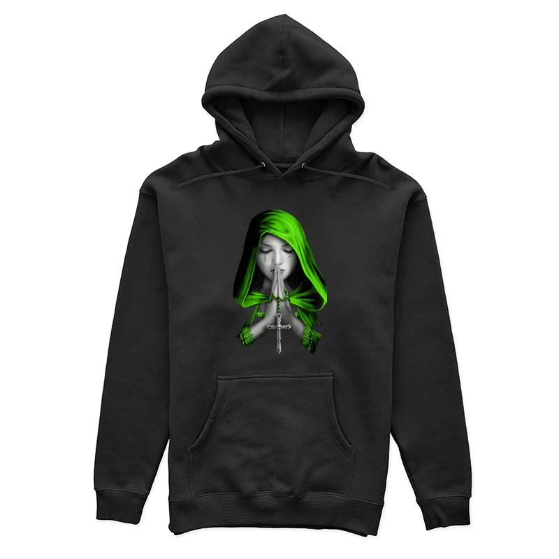 Bete Frau mit grünem Schleier Damen Pullover Hoodie