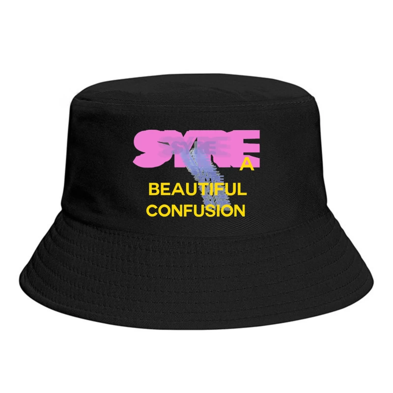 Beautiful Confusion: Abstract Typography Design Bucket Hat