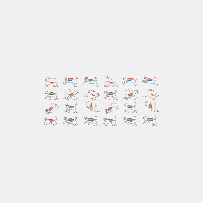 Whimsical Rainbow Cat Illustration Pattern Male Tank Top