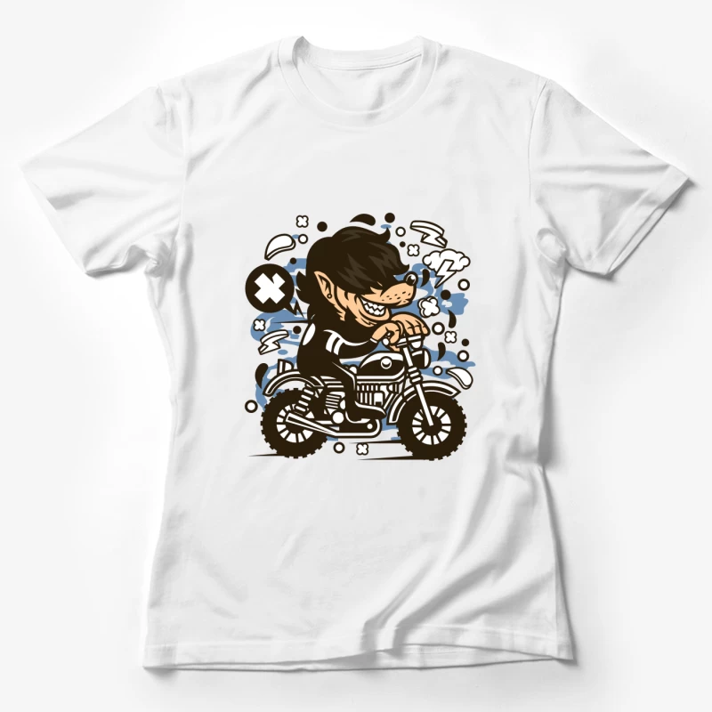 Motard cool sur moto rétro Femme T-Shirt