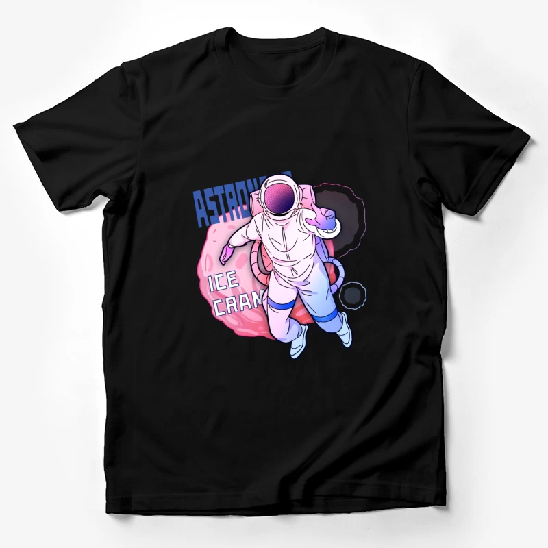 Astronaut genießt Eis im Weltraum Herren T-Shirt