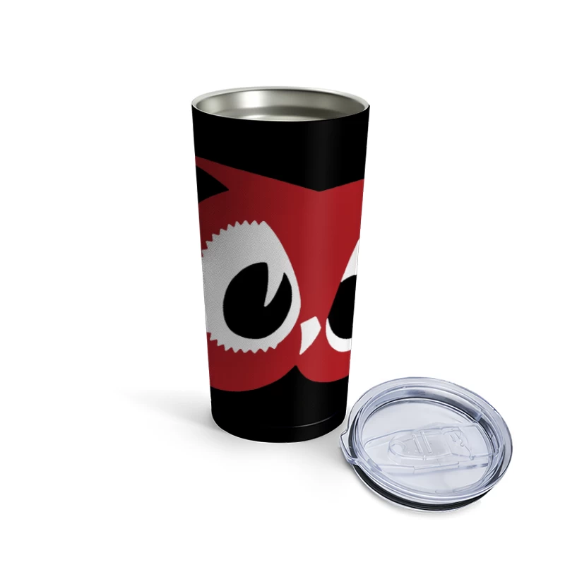 Red Owl Minimalist Logo Design Travel Mug