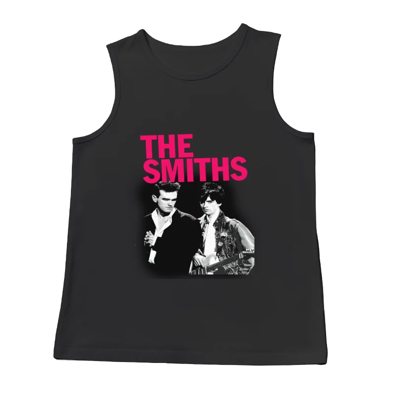 The Smiths: Iconic 1980s Indie Rock Band Portrait with Pink Logo Male Tank Top