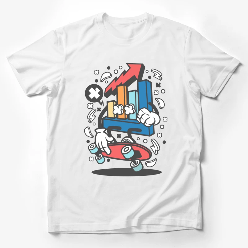Diagramme en barres dynamique sur un skateboard Homme T-Shirt