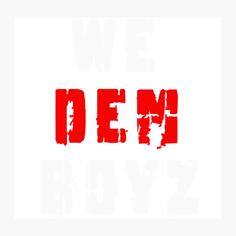 Red Grunge DEM Typography on White Background Throw Pillow