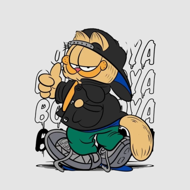 Garfield im Hip-Hop-Stil Herren Pullover Hoodie