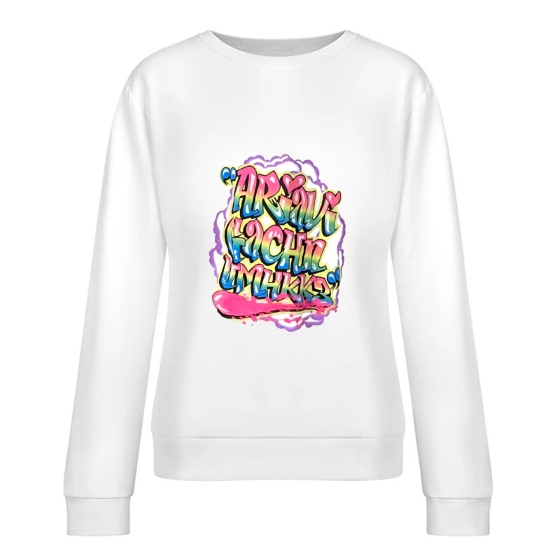 Farbige Graffiti-Worte Damen Pullover Sweatshirt