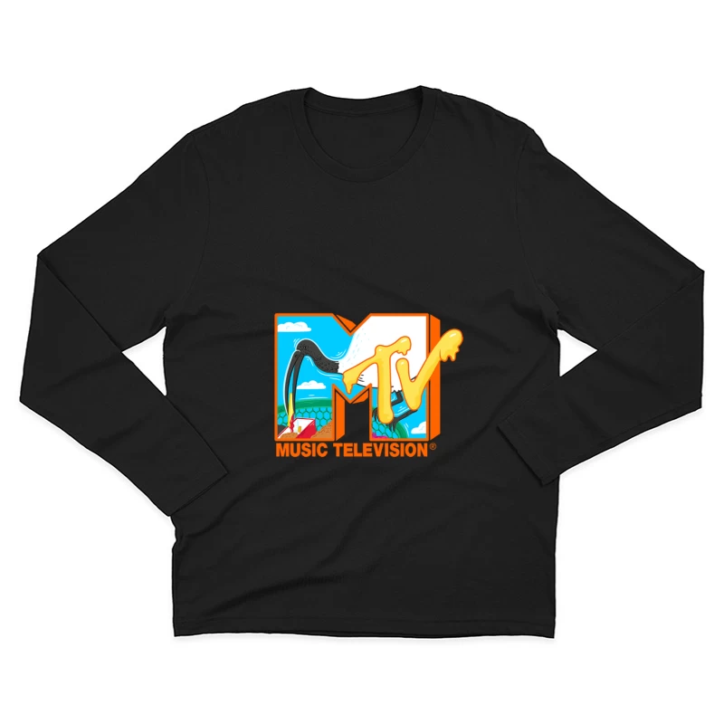 Kreatives MTV Logo mit bunten Elementen Herren Langarm T-Shirt