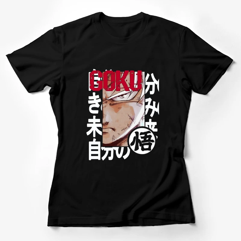 Goku Anime-Design mit Schriftzeichen Damen T-Shirt