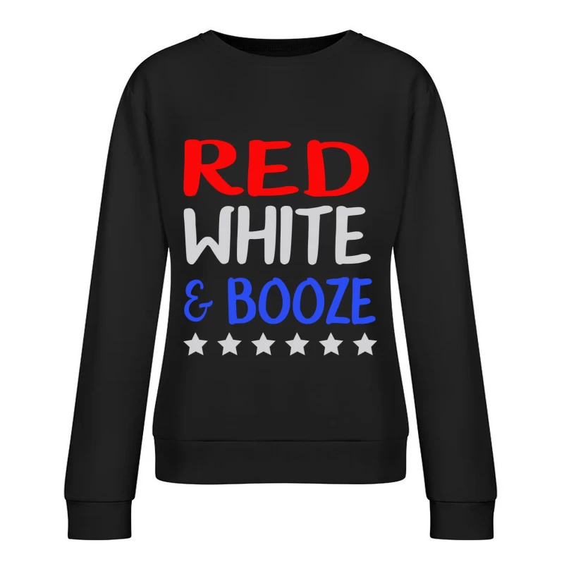 T-shirt rouge, blanc et alcool Femme Sweat-shirt à enfiler
