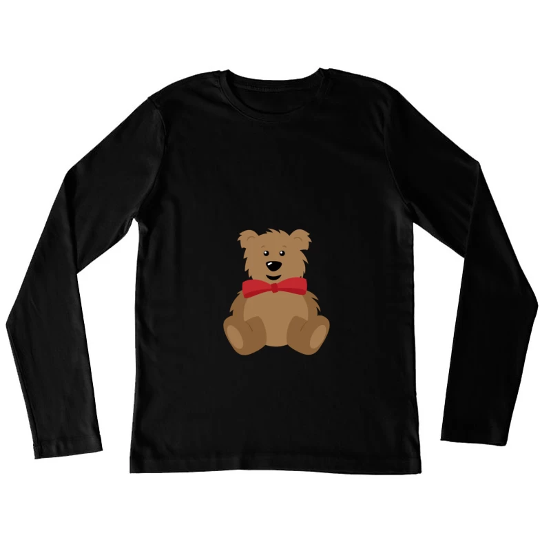 Ours en peluche avec nœud papillon rouge Femme Manches Longues T-Shirt