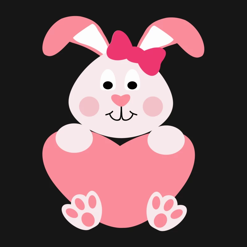 Lapin mignon avec cœur rose Femme T-Shirt