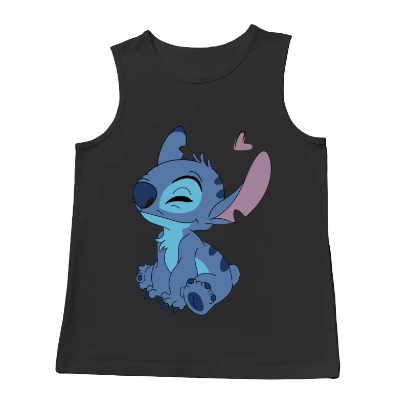 Süßer blauer Alien-Charakter mit Herz Herren Tanktops