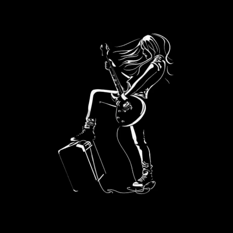 Rock Guitarist Illustration Mouse Pad