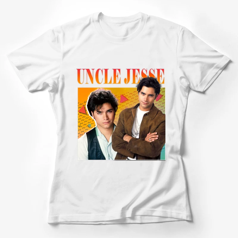 Retro TV Poster of Uncle Jesse from Full House 90s Series Female T-Shirt