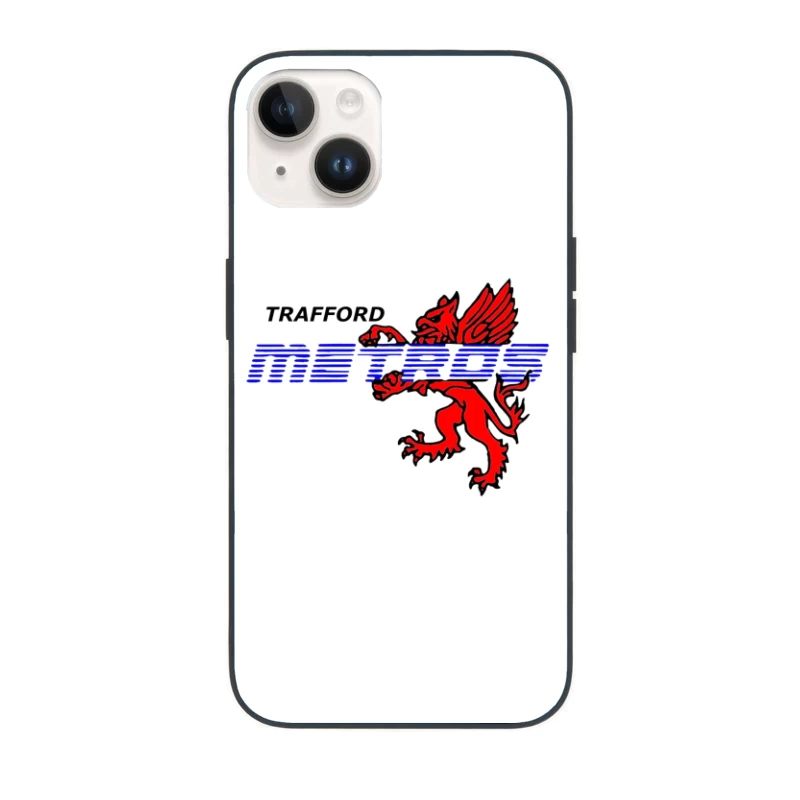 Trafford Metro Transit Logo with Red Heraldic Dragon iPhone Case