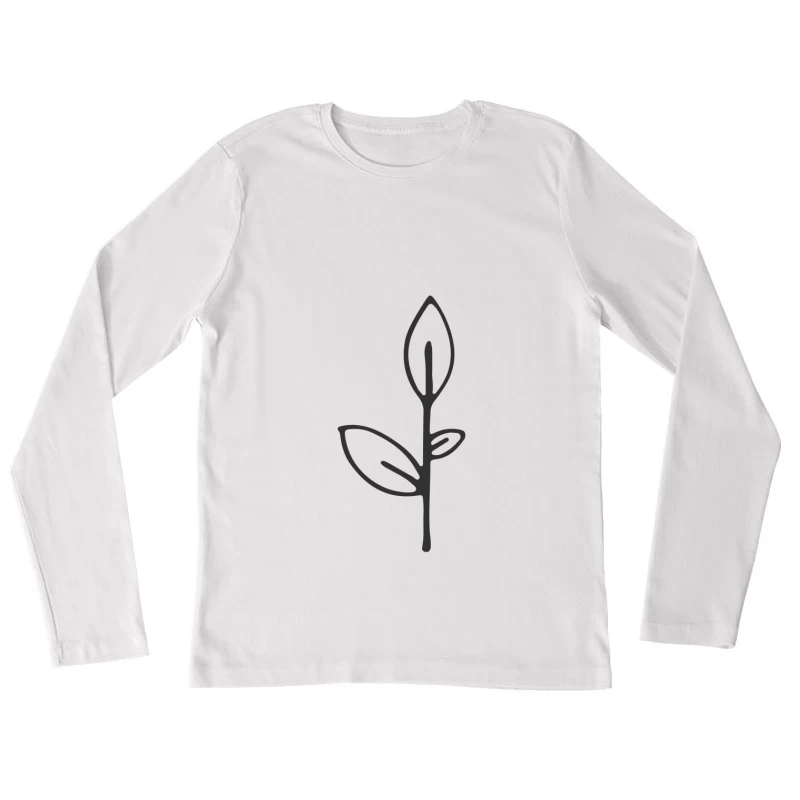 Illustration de feuille minimaliste Femme Manches Longues T-Shirt