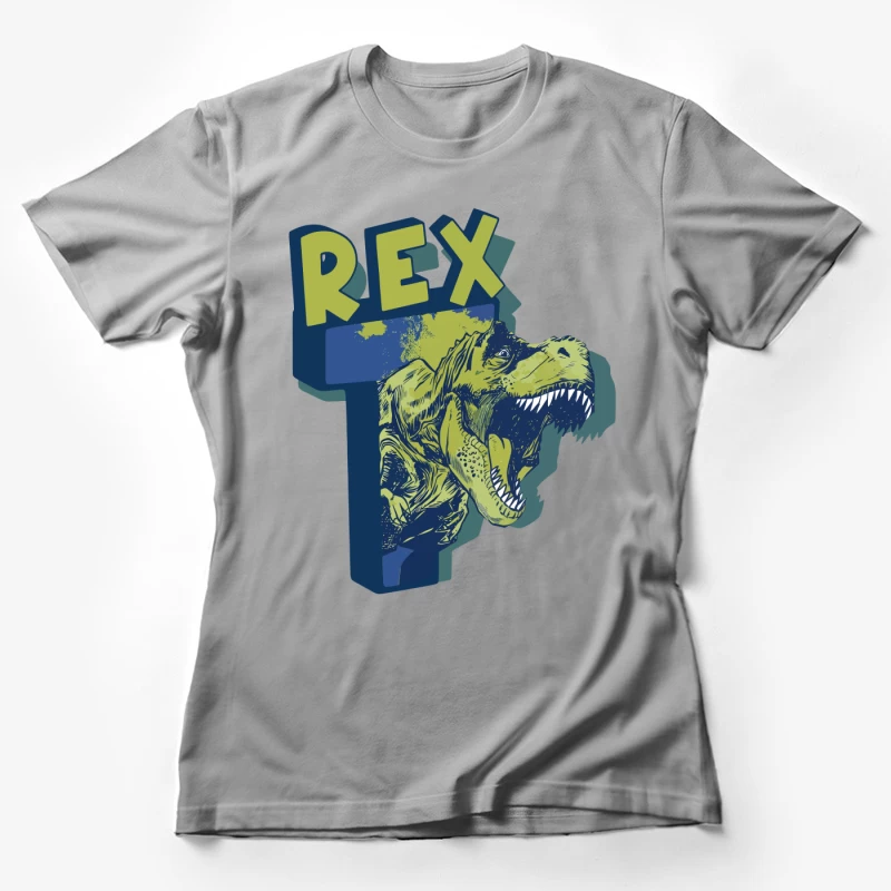 Bold Vintage T-Rex Graphic – Striking Dinosaur Design Female T-Shirt