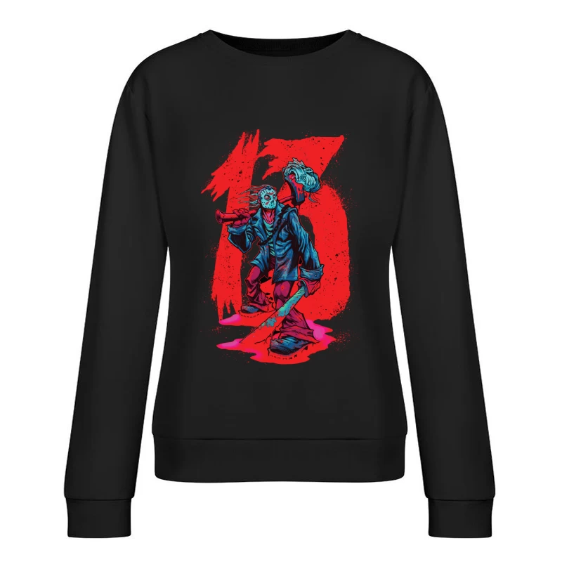 Horror Character Illustration Female Pullover Sweatshirt