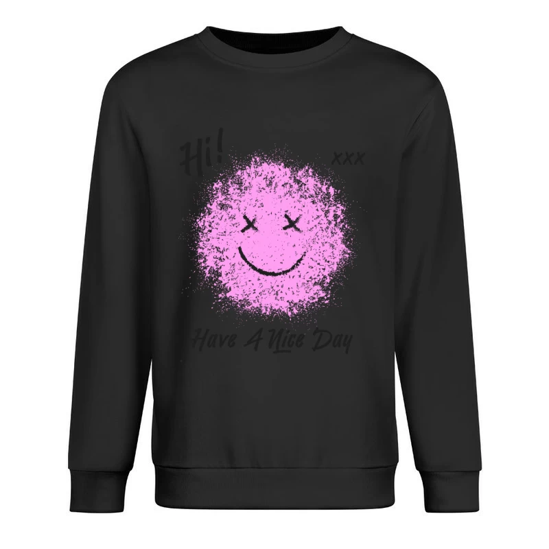 Rosa Smile mit Botschaft Herren Pullover Sweatshirt