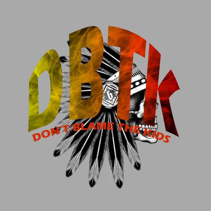 DBTK Logo Design Featuring Feathers and Skull Female Pullover Hoodie