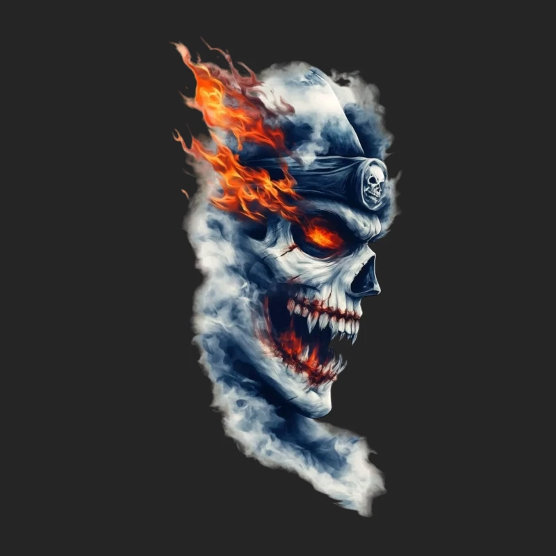 Fiery Ghost Skull Artwork Male Pullover Sweatshirt