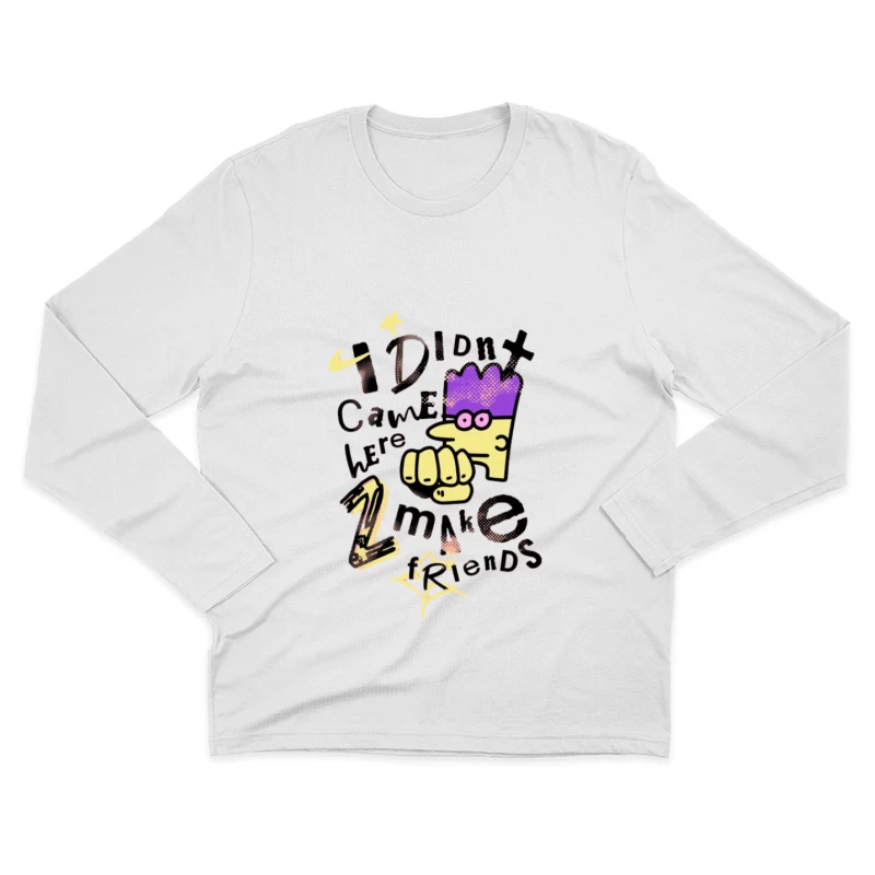 Comic-Stil Charakter mit frechem Spruch Herren Langarm T-Shirt