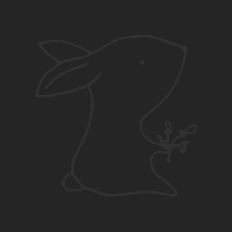 Ligne de dessin d'un lapin avec une plante Homme Sweat-shirt à enfiler
