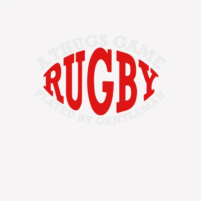 Red Rugby Typography: A Gentleman's Game Slogan Female T-Shirt