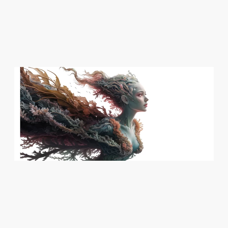 Ethereal Nature Fusion: Surreal Portrait of an Elemental Being Coffee Mug