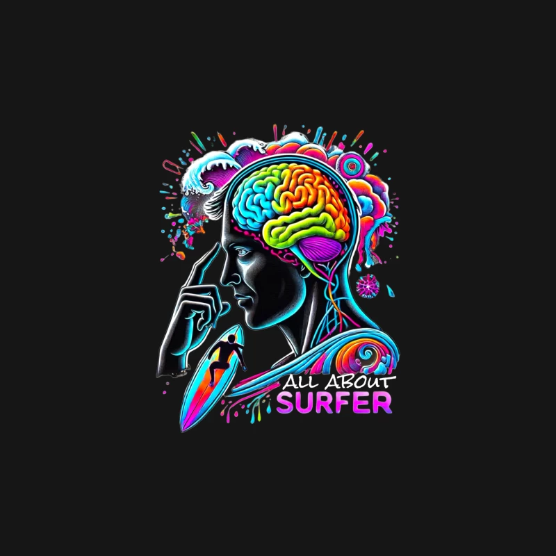 Psychedelic Surfer Brain Wave Art Female Long Sleeve T-Shirt