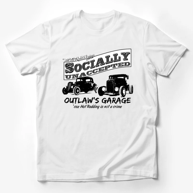 Socially Unaccepted Hot Rod Garage Vintage Design Male T-Shirt